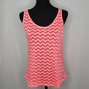 PINK Plunging Back Semi Sheer Tank Top